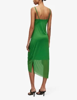 AllSaints Ulla Cowl-neck Draped Recycled Polyester-blend Midi Dress -Ted Baker Store R04146518 STRONGGREEN ALT03