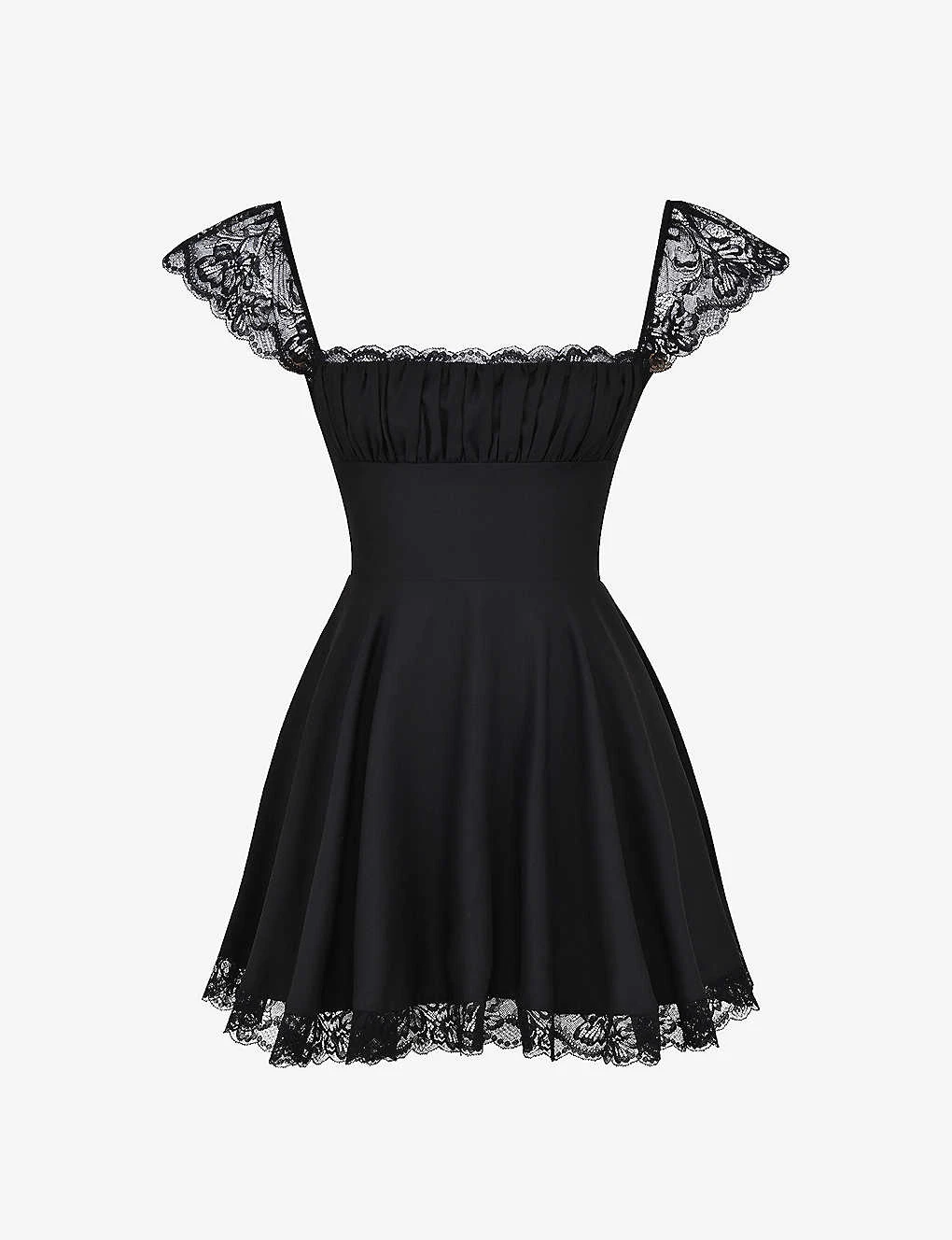 Kaia Square-neck A-line Woven Mini Dress 3 Kaia Square-neck A-line Woven Mini Dress