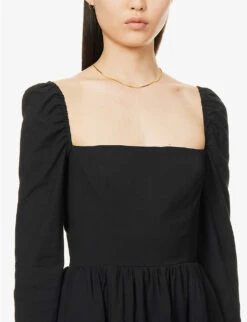 Elly Sweetheart-neck Stretch-organic Cotton Midi Dress -Ted Baker Store R04147065 BLACK ALT04