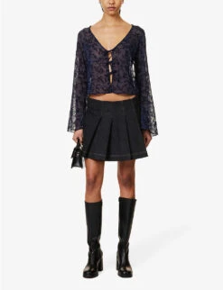 Mel Floral-pattern Woven Blouse -Ted Baker Store R04147071 NAVY ALT01