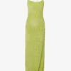 Leopard-print Cowl-neck Mesh Maxi Dress -Ted Baker Store R04148247 LIME M