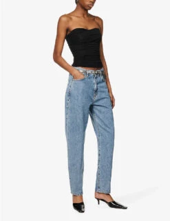 The Liu Ruched Stretch-woven Top -Ted Baker Store R04148532 BLACK ALT01