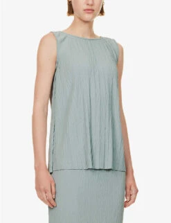 Max Mara Dyser Crinkle-effect Knitted Top -Ted Baker Store R04149125 SAGEGREEN ALT02