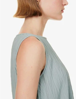 Max Mara Dyser Crinkle-effect Knitted Top -Ted Baker Store R04149125 SAGEGREEN ALT04