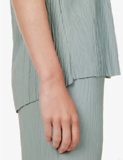 Max Mara Dyser Crinkle-effect Knitted Top -Ted Baker Store R04149125 SAGEGREEN ALT05