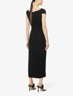 Jamen Cowl-neck Stretch-woven Midi Dress -Ted Baker Store R04149608 BLACK ALT03