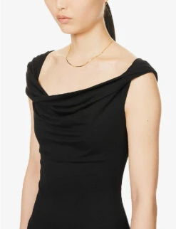 Jamen Cowl-neck Stretch-woven Midi Dress -Ted Baker Store R04149608 BLACK ALT04