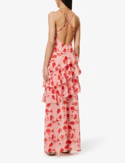 Hettie Floral-print Crepe Maxi Dress -Ted Baker Store R04149649 REDPINKFLORAL ALT03
