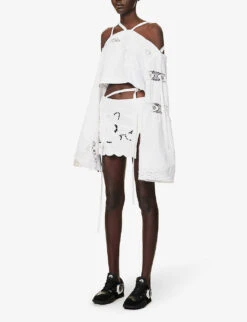 Broderie-pattern Cropped Upcycled Top -Ted Baker Store R04149749 ASSAMPLE ALT02