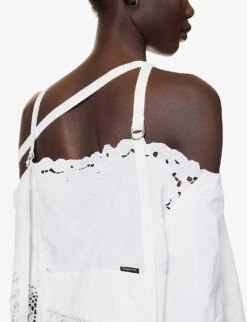 Broderie-pattern Cropped Upcycled Top -Ted Baker Store R04149749 ASSAMPLE ALT05