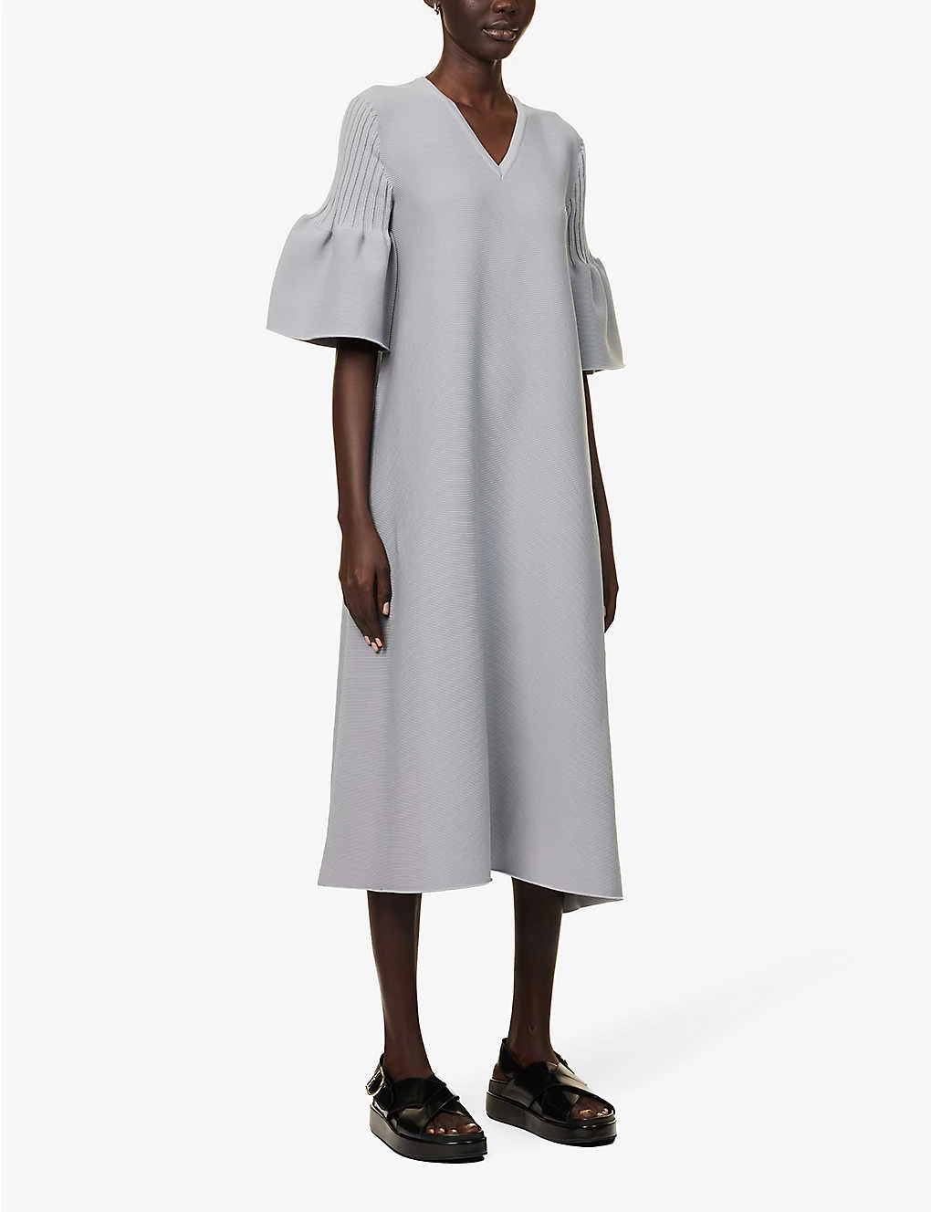 Pottery Textured-knit Recycled-polyester Knitted Midi Dress 5 Pottery Textured-knit Recycled-polyester Knitted Midi Dress - Image 3