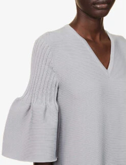 Pottery Textured-knit Recycled-polyester Knitted Midi Dress 12 Pottery Textured-knit Recycled-polyester Knitted Midi Dress -Ted Baker Store R04149916 GRAY ALT04