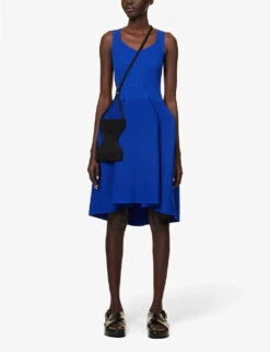 Pottery Flared-hem Recycled-polyester Knitted Midi Dress -Ted Baker Store R04149917 BLUE ALT01
