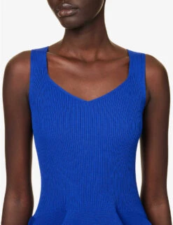 Pottery Flared-hem Recycled-polyester Knitted Midi Dress -Ted Baker Store R04149917 BLUE ALT04