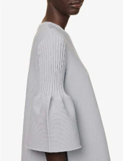 Pottery Flared-sleeves Recycled-polyester Top -Ted Baker Store R04149919 GRAY ALT04