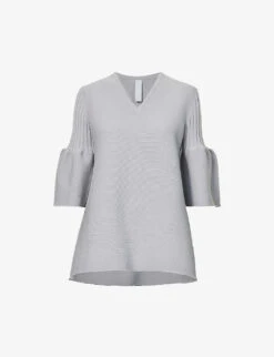 Pottery Flared-sleeves Recycled-polyester Top