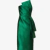 Alberta Ferretti Mikado Draped Satin Midi Dress -Ted Baker Store R04149933 GREEN M
