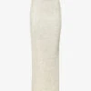 Spara Crystal-embellished High-rise Stretch-woven Midi Skirt -Ted Baker Store R04150186 OFFWHITE M