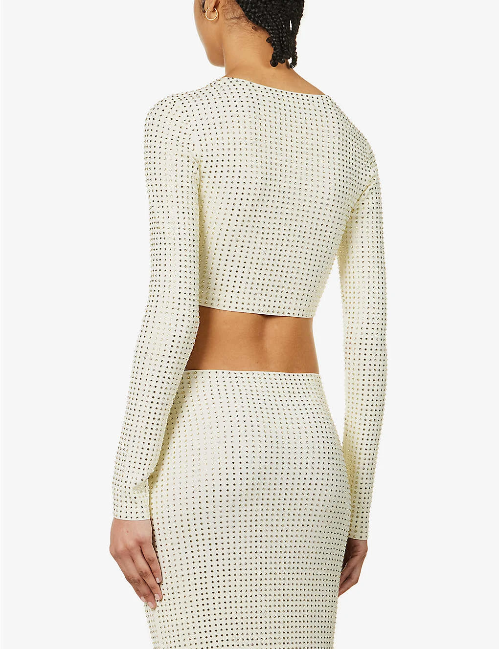 Spara Crystal-embellished Cropped Stretch-woven Top 6 Spara Crystal-embellished Cropped Stretch-woven Top - Image 4