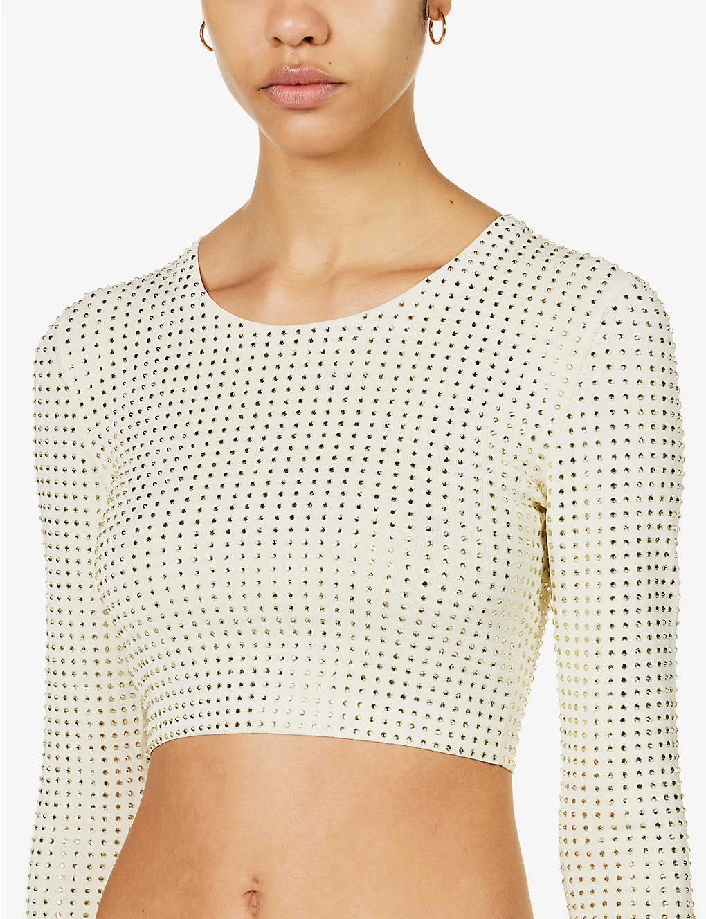 Spara Crystal-embellished Cropped Stretch-woven Top 7 Spara Crystal-embellished Cropped Stretch-woven Top - Image 5
