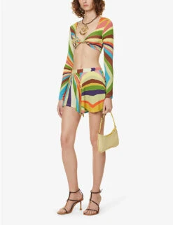 Logan Geometric-print Stretch-woven Top -Ted Baker Store R04150242 MULTI ALT01