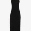 Helmut Lang Twisted-back Split-hem Woven Maxi Dress -Ted Baker Store R04150645 BLACK M