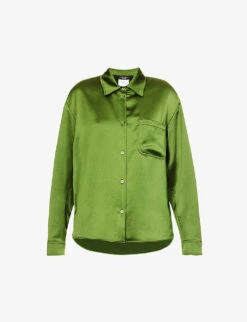 Weekend Max Mara Carioca Collar Button-cuff Satin Shirt