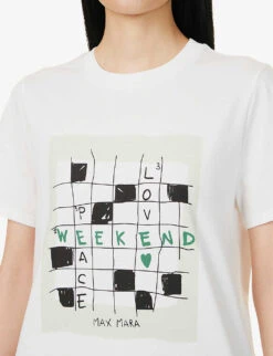 Weekend Max Mara Sante Brand-print Cotton T-shirt -Ted Baker Store R04151194 WHITE001 ALT04