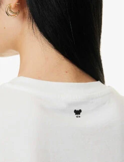 Weekend Max Mara Sante Brand-print Cotton T-shirt -Ted Baker Store R04151194 WHITE001 ALT05