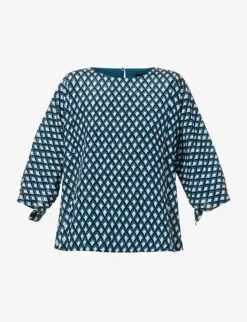 Weekend Max Mara Adone Geometric-print Silk Top