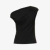 Weekend Max Mara Ceylon Asymmetric-neckline Stretch-woven Top -Ted Baker Store R04151225 BLACK M