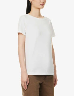 Weekend Max Mara Multib Regular-fit Stretch-cotton T-shirt -Ted Baker Store R04151245 WHITE ALT02