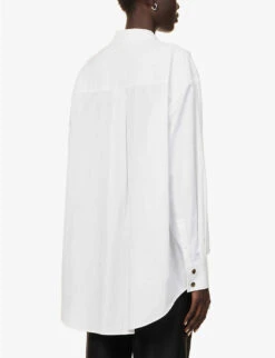 Smoking Pleated-panel Relaxed-fit Cotton Shirt -Ted Baker Store R04151424 WHITE ALT03