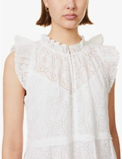 ME AND EM Broderie Cotton Maxi Dress 11 ME AND EM Broderie Cotton Maxi Dress -Ted Baker Store R04151481 SOFTWHITE ALT04