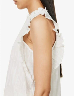 ME AND EM Summer Frilled-trim Cotton Blouse -Ted Baker Store R04151489 SOFTWHITEWHITESTR ALT05