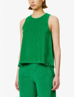 ME AND EM Scoop-neck Trapeze-shape Cotton-blend Top -Ted Baker Store R04151500 CLOVERLEAF ALT02