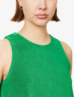 ME AND EM Scoop-neck Trapeze-shape Cotton-blend Top -Ted Baker Store R04151500 CLOVERLEAF ALT04