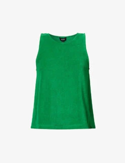 ME AND EM Scoop-neck Trapeze-shape Cotton-blend Top