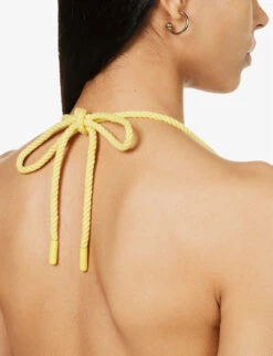 ME AND EM Cropped Cotton-blend Halter-neck Top -Ted Baker Store R04151502 SUPERLEMON ALT04