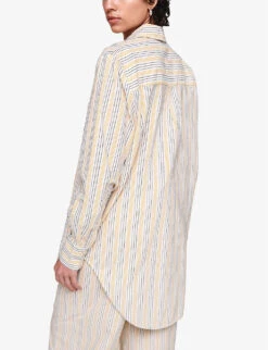 Faria Striped Oversized Organic-cotton Shirt -Ted Baker Store R04151533 YELLOWSTRIPE ALT03