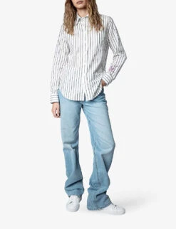 Zadig & Voltaire Taski Striped Cotton Shirt -Ted Baker Store R04151918 BLANC ALT01