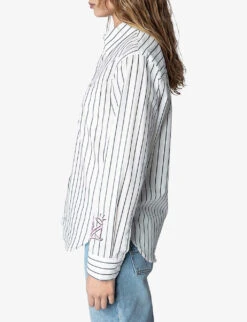 Zadig & Voltaire Taski Striped Cotton Shirt -Ted Baker Store R04151918 BLANC ALT02
