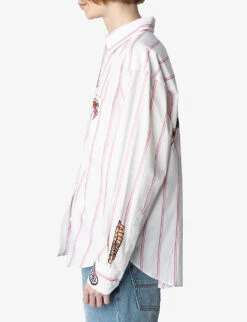 Zadig & Voltaire Tais Striped Organic-cotton Shirt -Ted Baker Store R04151919 VIEUXROSE ALT02
