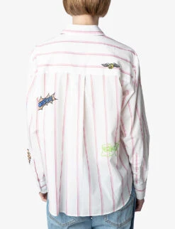 Zadig & Voltaire Tais Striped Organic-cotton Shirt -Ted Baker Store R04151919 VIEUXROSE ALT03