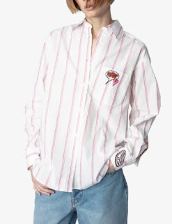 Zadig & Voltaire Tais Striped Organic-cotton Shirt -Ted Baker Store R04151919 VIEUXROSE ALT04