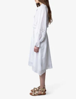 Zadig & Voltaire Rada Pleated And Lace Cotton-blend Midi Dress -Ted Baker Store R04151921 JUDO ALT02