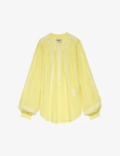 Zadig & Voltaire Tigy Floral-embroidered Cotton Blouse