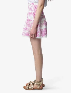 Zadig & Voltaire Jocky Toile-de-Jouy-print Organic-cotton Mini Skirt -Ted Baker Store R04151942 TOILE ALT02