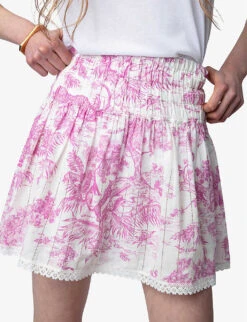 Zadig & Voltaire Jocky Toile-de-Jouy-print Organic-cotton Mini Skirt -Ted Baker Store R04151942 TOILE ALT04