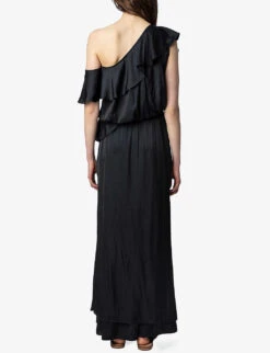 Zadig & Voltaire Ryu Recycled Polyester-blend Satin Maxi Dress -Ted Baker Store R04151952 NOIR ALT03